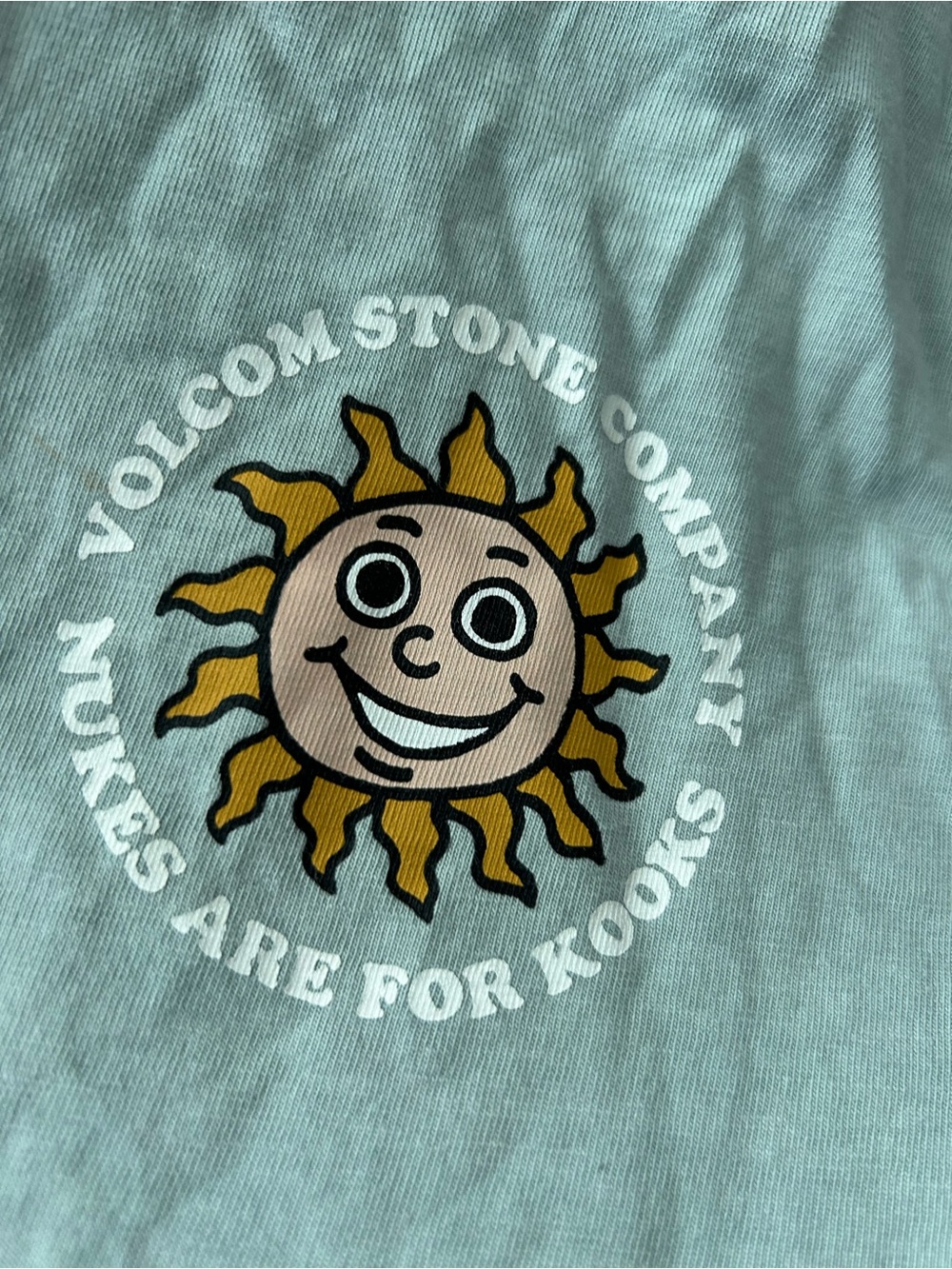 Volcom Light Blue Tee with Sun Graphic